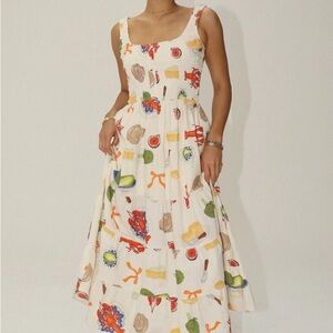 NWT Amalfi Food Print Midi Dress